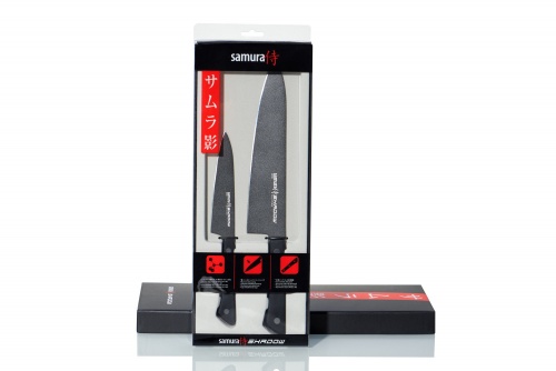 Набор из 2 ножей Samura Shadow с покрытием Black-coating, AUS-8, ABS пластик фото 3