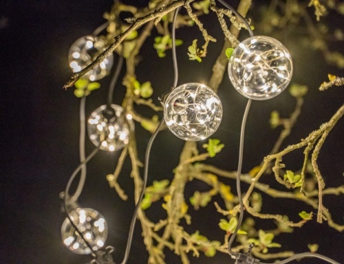 Гирлянда из лампочек BULBS BALLS, 10 тёплых белых LED-огней, 2.7+3 м, чёрный провод, уличная, Kaemingk (Lumineo) фото 4