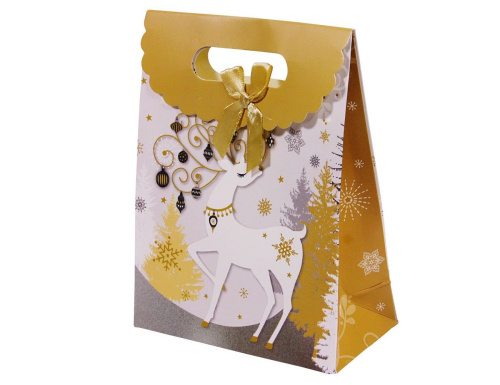 Сумочка для подарков ЭЛЕГАНТНОЕ РОЖДЕСТВО (с оленем), Due Esse Christmas фото 3