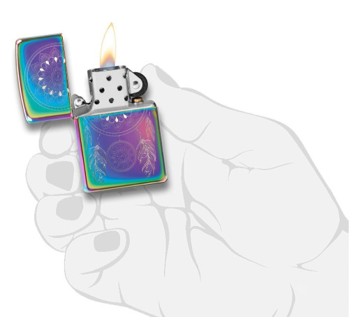 Зажигалка Zippo Dream Catcher с покрытием Multi Color, латунь/сталь, разноцветная, 36x12x56 мм фото 5