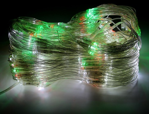 Световая декорация сетка "Елочка" 360 зеленых и белых LED огней 1,65х2,2 м, SNOWHOUSE фото 4
