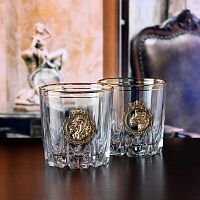 Набор из 2-х бокалов для виски "Лев и Львица Royal" в подарочной коробке с накладкой