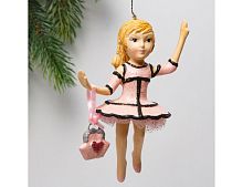 Елочная игрушка ЮНАЯ КОКЕТКА кремовое платье, полистоун, 13 см, подвеска, Goodwill