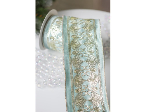 Декоративная лента REGINA DELLA NEVE орнамент, 500х10 см, Kaemingk