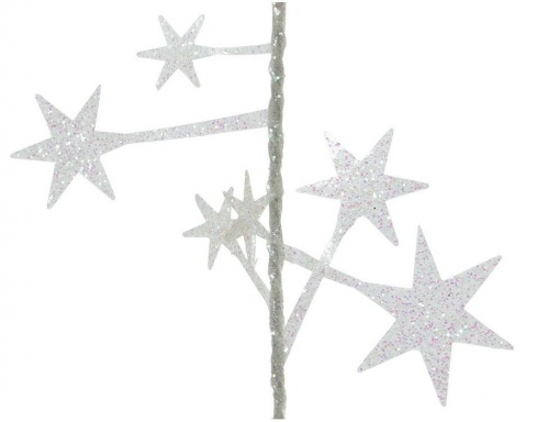 Мишура "Мерцающие звёздочки" на проволочной основе, белая радужная, 6х270 см, Kaemingk фото 2