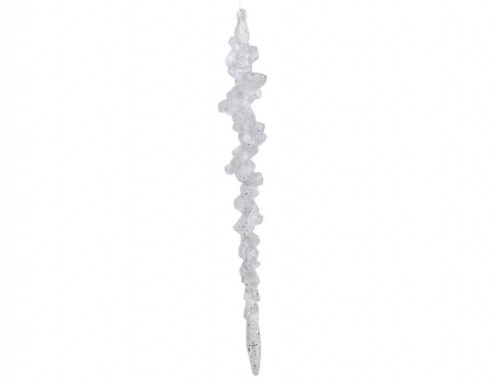 Сосулька "Снежный сахар", акрил, белая с серебристым глиттером, 25 см, Kaemingk фото 2