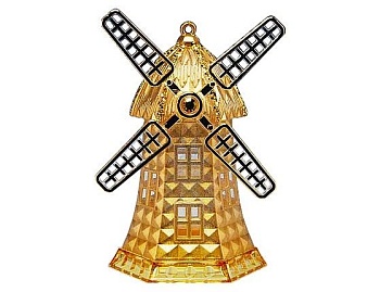 Ёлочное украшение "Мельница", акрил, прозрачно-золотая, 11.5 см, Forest Market