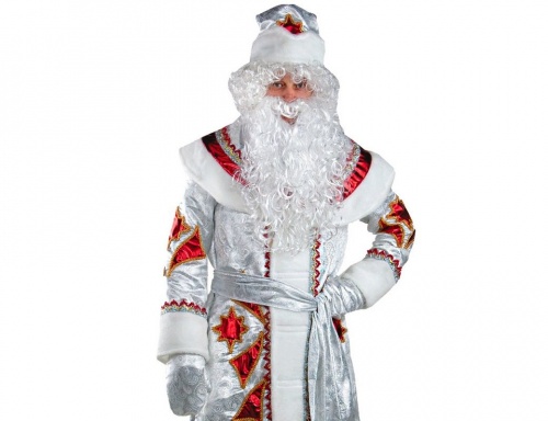 Костюм Деда Мороза серебряно-красный, размер 54-56, Батик фото 2