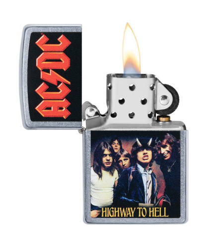 Зажигалка Zippo AC/DC®, покрытие Street Chrome™, латунь/сталь, серебристая, матовая фото 4