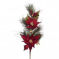 Ветка сосновая с пуансетией RD/GRN 71CM