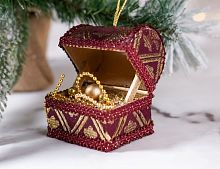 Ёлочная игрушка СУНДУК С АНТИГУА, бумага, пластик, 9 см, Winter Deco