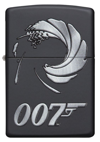 Зажигалка ZIPPO James Bond с покрытием Black Matte, латунь/сталь, чёрная, матовая, 36x12x56 мм, 29566 фото 2