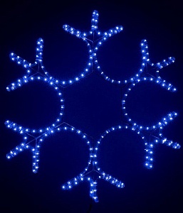 Светодиодная "Снежинка ажурная", дюралайт, синие LED-огни, 80 см, уличная, BEAUTY LED