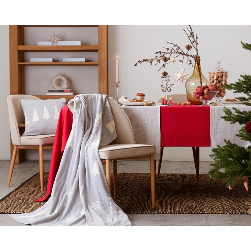 Чехол на подушку вязаный с новогодним рисунком christmas tree из коллекции new year essential, 45х45 см фото 6