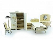 Конструктор 3D деревянный подвижный Lemmo Набор мебели спальня