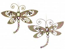 Ёлочное украшение "Сверкающая стрекоза", акрил, 18 см, в ассортименте, KAEMINGK