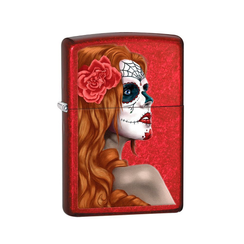 Зажигалка ZIPPO Classic с покрытием Candy Apple Red™, латунь/сталь, красная, глянцевая, 36x12x56 мм, 28830