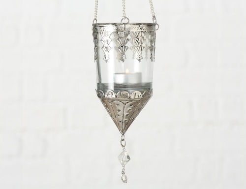 Набор подвесных подсвечников под чайные свечи "Шармила", стекло, алюминий, серебряные, 3 шт., 23 см, Boltze фото 3