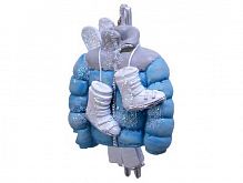 Ёлочная игрушка "Спортивный элемент" (куртка и лыжи), полистоун, бело-голубая гамма, 8.5-9 см, Kaemingk