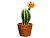 Искусственное растение в горшке КОКЕТЛИВЫЙ КАКТУС с оранжевым цветком, пластик, 18 см, Kaemingk