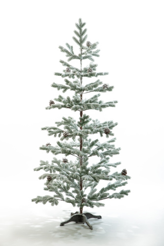 Искусственная ель БОРГО  заснеженная с шишками, Crystal Trees