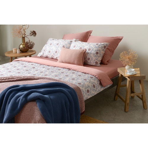 Комплект постельного белья из сатина темно-розового цвета с принтом "Воздушный цветок" из коллекции prairie фото 2