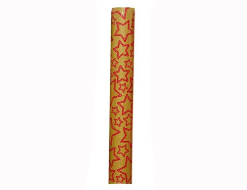 Бумага для подарочной упаковки КРАФТПЭК, со звездами, 70х200 см, Kaemingk (Decoris)