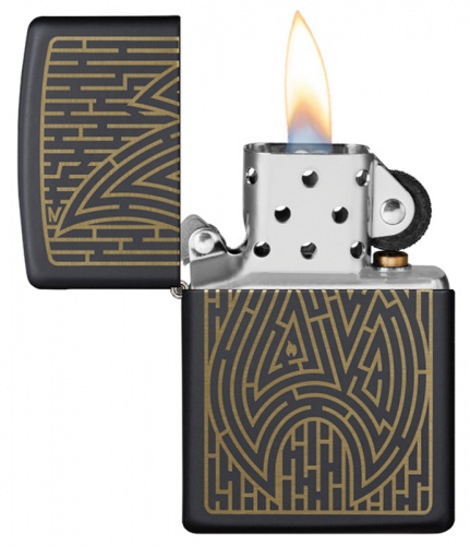 Зажигалка Zippo Maze, покрытие Black Matte, латунь/сталь, черная, матовая, 38x13x57 мм фото 5