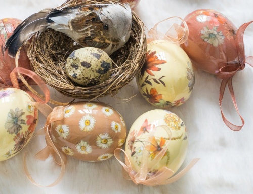 Декоративные пасхальные яйца УСЛАДА ДЛЯ ДУШИ, подарочный набор, 7.5 см (упаковка 6 шт.), Kaemingk