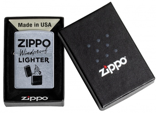Зажигалка Zippo Windproof, покрытие Street Chrome™, латунь/сталь, серебристая, 38x13x57 мм фото 2