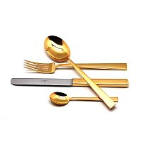 Набор из 24 полированных столовых приборов BAUHAUS GOLD