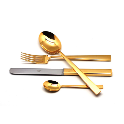 Набор из 24 полированных столовых приборов BAUHAUS GOLD