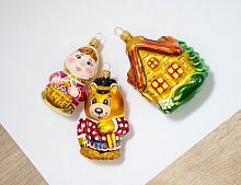 Набор ёлочных игрушек МАША И МЕДВЕДЬ, 8 см, 3 шт., Елочка