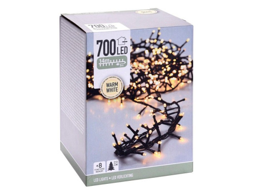 Светодиодная гирлянда Koopman Snake Comfort Basic 14 м, 700 тёплых белых LED ламп, зеленый ПВХ, контроллер, IP44, Koopman International фото 3