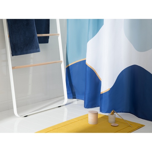 Штора для ванной синего цвета с авторским принтом из коллекции freak fruit, 180х200 см фото 2