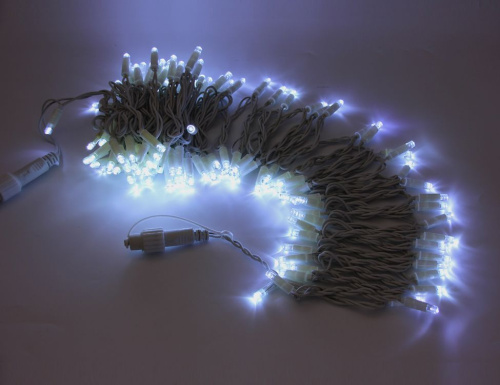 Гирлянда светодиодная уличная Super Rubber, 100 холодных белых LED-огней, 10 м, белый, соединяемая, IP44, SNOWHOUSE