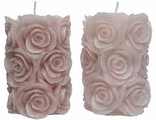 Дизайнерская свеча "Мерцающие розы", нежно розовая, 7x10 см, Kaemingk