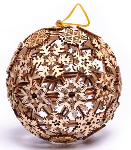 Новогоднее украшение, елочный шар, деревянный конструктор Wood Trick Рождественский Шар фото 8
