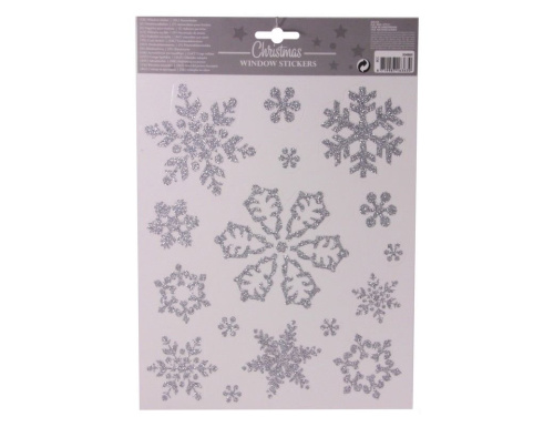 Новогодние наклейки для окна "Снежинки", 21х30 см, Koopman International