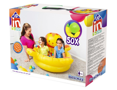 Надувной сухой бассейн с мячами Лев, 111x98x62 см, от 2 лет, BestWay, фото 5