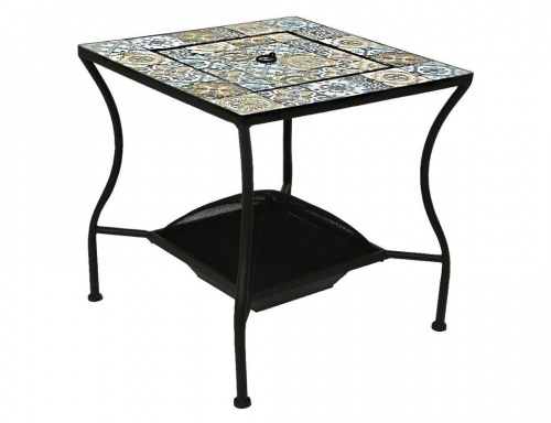 Садовый стол с чашей для костра "Тулуза", металл, мозаика, 54.5x54.5x55 см, Kaemingk фото 3