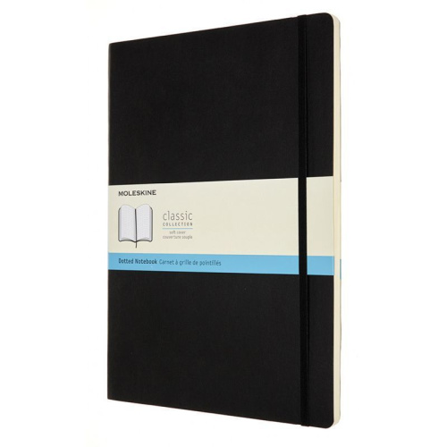 Блокнот Moleskine Classic Soft A4, 192 стр., черный, пунктир