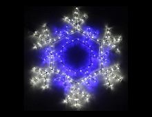 Светодиодная "Снежинка фигурная", дюралайт, 270 синих/холодных белых LED-огней, 52 см, коннектор, уличная, SNOWHOUSE