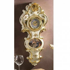 BAROQUE Часы настенные 33хН75 см, керамика, цвет кремовый, декор золото