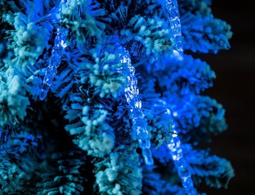Электрогирлянда "Сосульки", 20 синих LED огней, 5,7+1,5 м, прозрачный провод, SNOWHOUSE фото 3