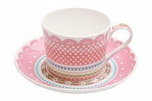 Чашка с блюдцем (розовая) Шантильи в подарочной упаковке, 55506