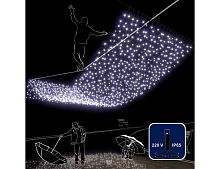 Светодиодный занавес Rich Led Cap 2*6 м, 1000 холодных белых LED ламп, черный ПВХ, соединяемый, IP65, Rich LED
