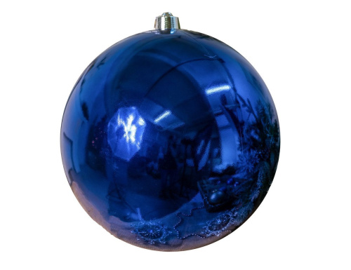 Пластиковый шар, глянцевый, синий, 500 мм, Winter Deco фото 3
