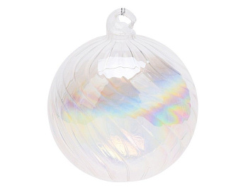 Набор стеклянных елочных шаров "Изящная утончённость", прозрачно-перламутровый, 10 см (12 шт.), Koopman International