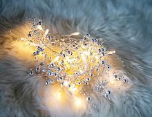 Гирлянда "Очарование льда" серебряная, 30 теплых белых LED огней, 1,8+2 м, прозрачный провод, 24 V, Kaemingk